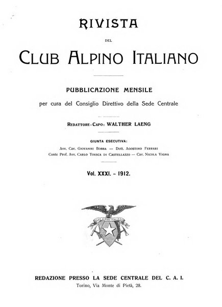 Rivista del Club alpino italiano pubblicazione mensile