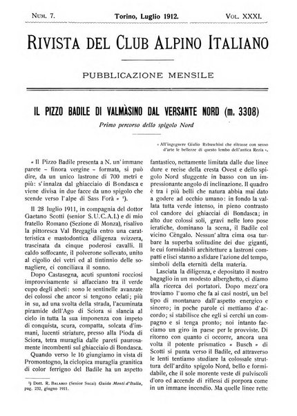 Rivista del Club alpino italiano pubblicazione mensile