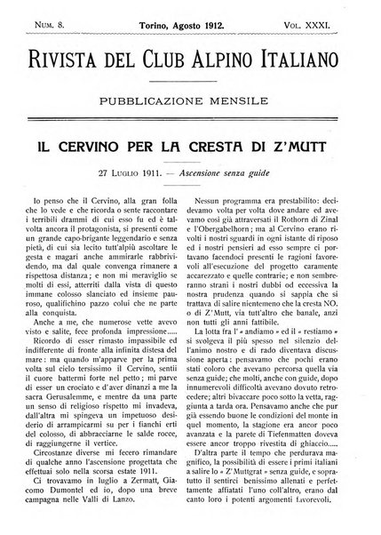 Rivista del Club alpino italiano pubblicazione mensile