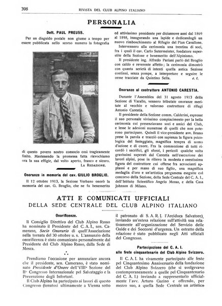 Rivista del Club alpino italiano pubblicazione mensile