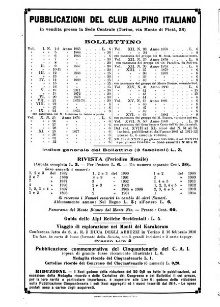 Rivista del Club alpino italiano pubblicazione mensile