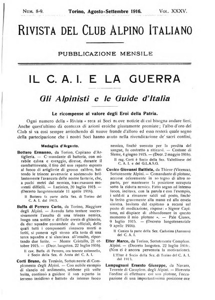 Rivista del Club alpino italiano pubblicazione mensile