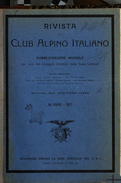 Rivista del Club alpino italiano pubblicazione mensile