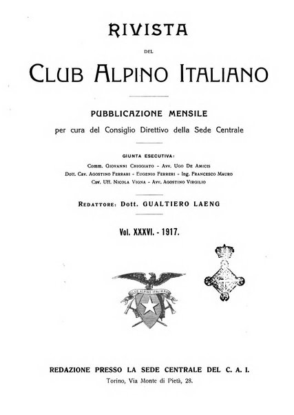 Rivista del Club alpino italiano pubblicazione mensile