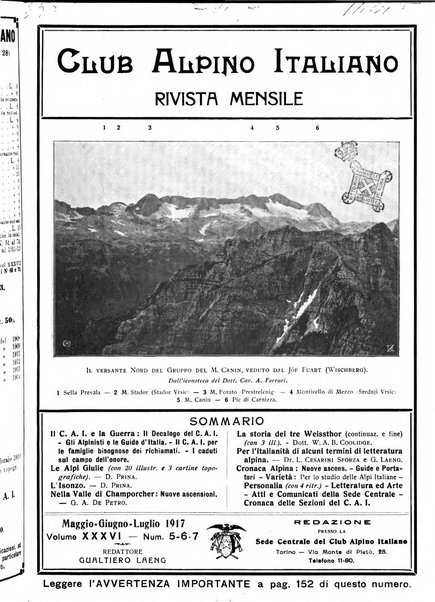 Rivista del Club alpino italiano pubblicazione mensile