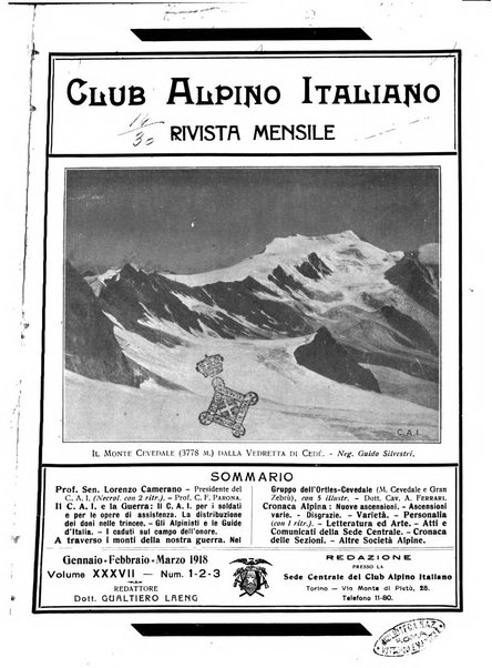 Rivista del Club alpino italiano pubblicazione mensile