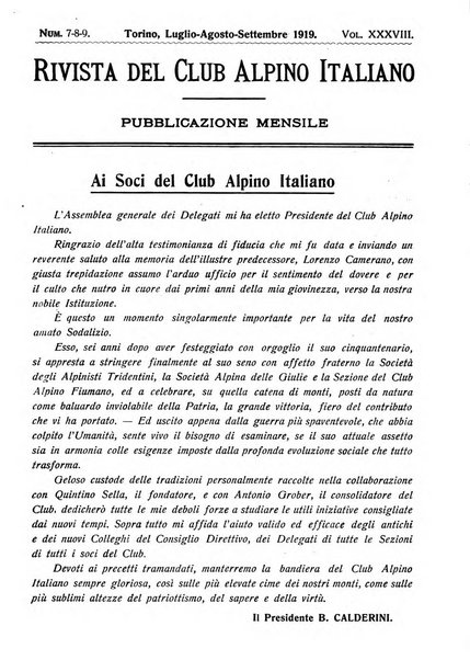 Rivista del Club alpino italiano pubblicazione mensile