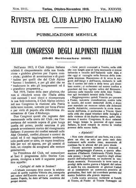 Rivista del Club alpino italiano pubblicazione mensile