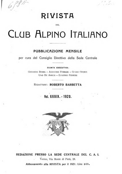 Rivista del Club alpino italiano pubblicazione mensile