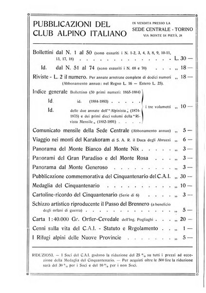 Rivista del Club alpino italiano pubblicazione mensile