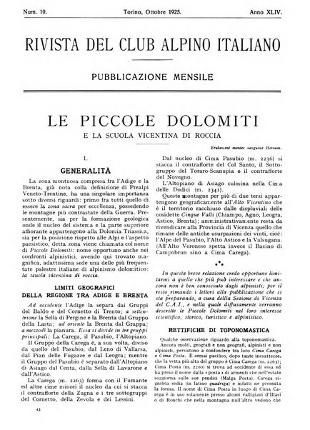 Rivista del Club alpino italiano pubblicazione mensile