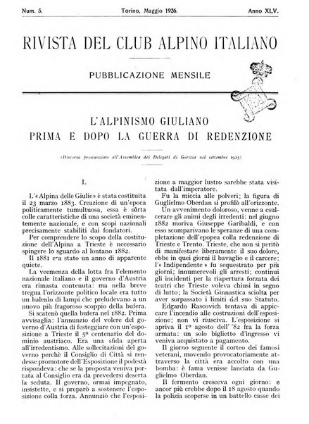 Rivista del Club alpino italiano pubblicazione mensile