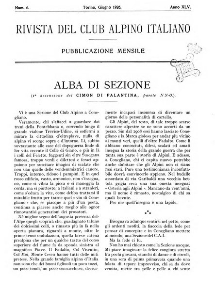 Rivista del Club alpino italiano pubblicazione mensile