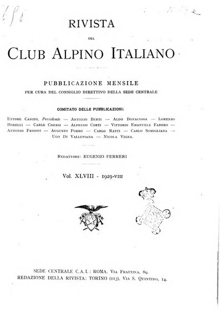 Rivista del Club alpino italiano pubblicazione mensile