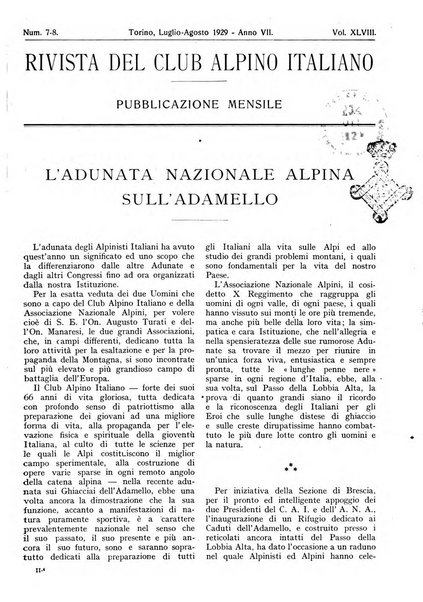 Rivista del Club alpino italiano pubblicazione mensile