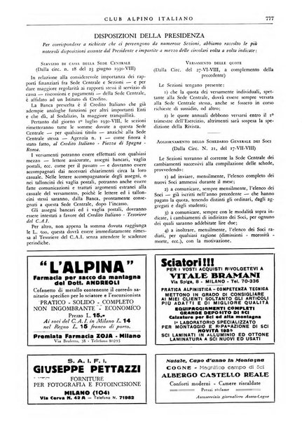 Rivista del Club alpino italiano pubblicazione mensile