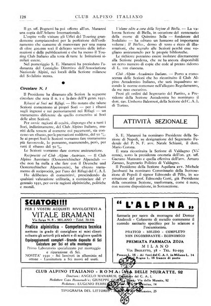 Rivista del Club alpino italiano pubblicazione mensile