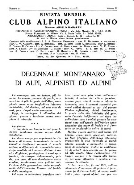 Rivista del Club alpino italiano pubblicazione mensile