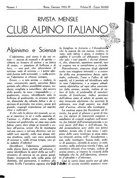 Rivista del Club alpino italiano pubblicazione mensile