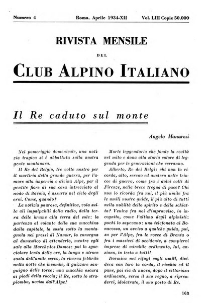 Rivista del Club alpino italiano pubblicazione mensile