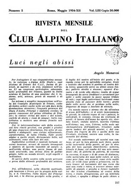 Rivista del Club alpino italiano pubblicazione mensile