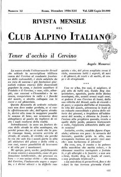 Rivista del Club alpino italiano pubblicazione mensile