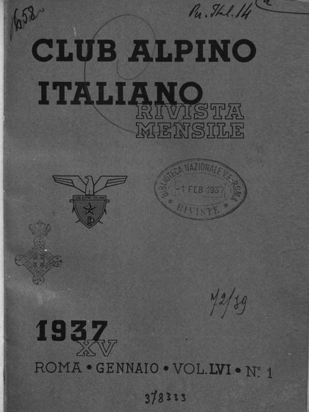 Rivista del Club alpino italiano pubblicazione mensile