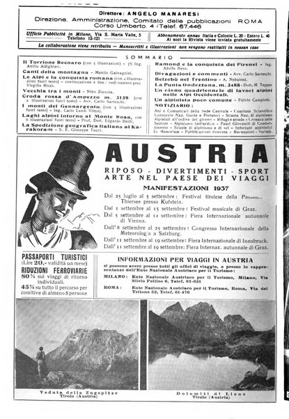 Rivista del Club alpino italiano pubblicazione mensile