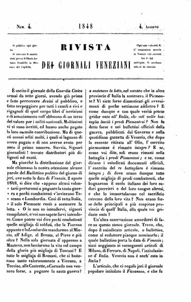 Rivista dei giornali veneziani