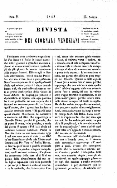 Rivista dei giornali veneziani