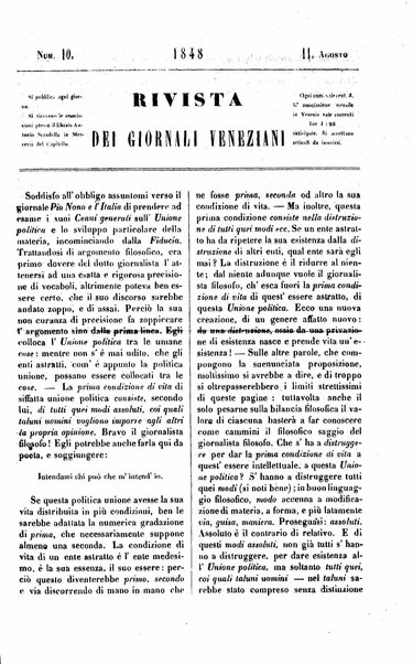 Rivista dei giornali veneziani