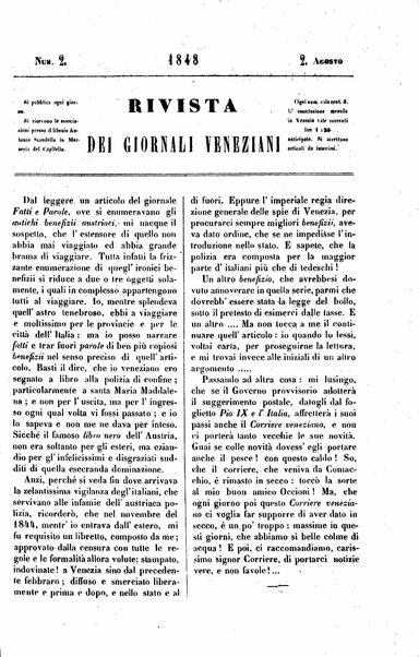 Rivista dei giornali veneziani