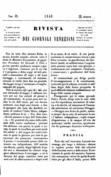 Rivista dei giornali veneziani