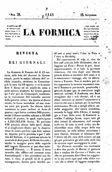 Rivista dei giornali veneziani