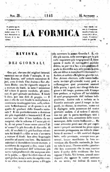 Rivista dei giornali veneziani