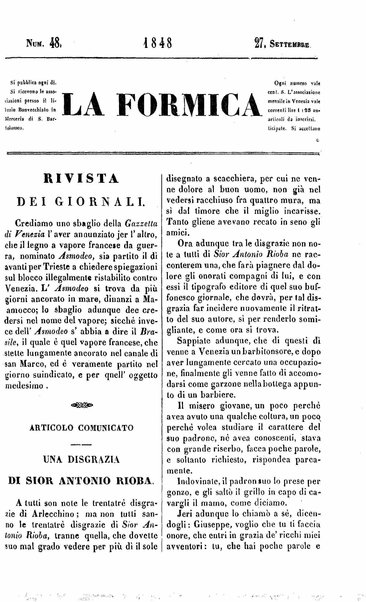 Rivista dei giornali veneziani