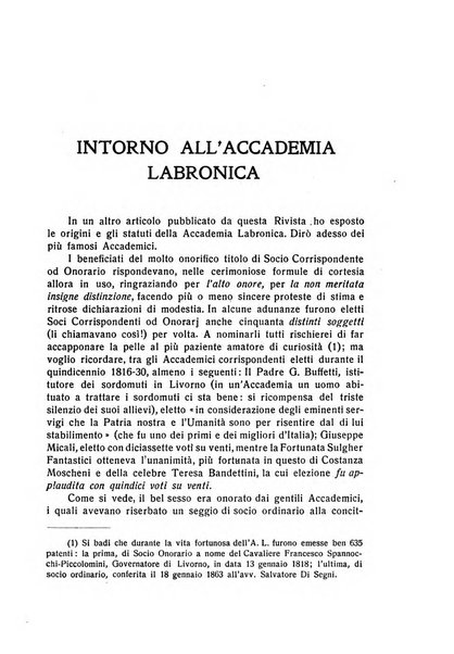 La rivista di Livorno periodico mensile di letteratura e d'arte