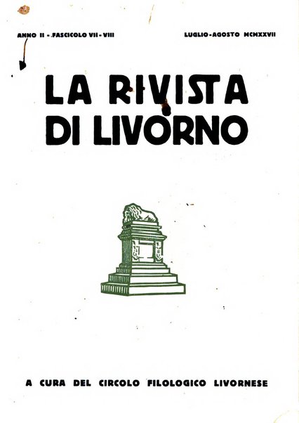 La rivista di Livorno periodico mensile di letteratura e d'arte