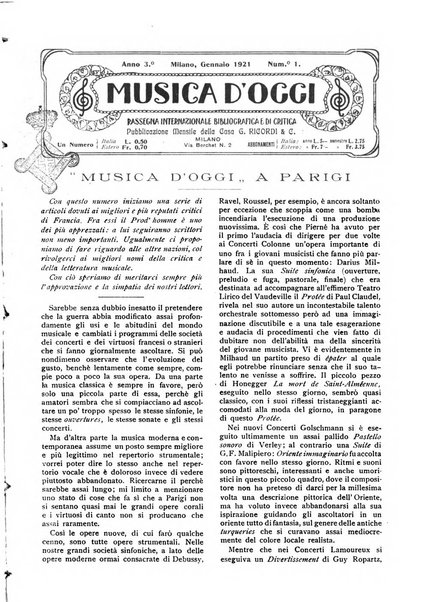 Musica d'oggi rassegna internazionale bibliografica e di critica