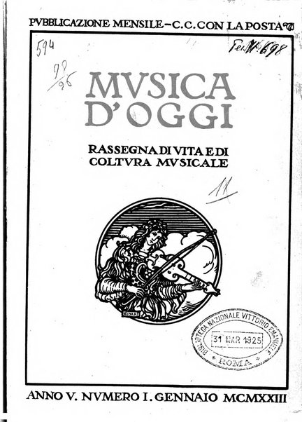 Musica d'oggi rassegna internazionale bibliografica e di critica