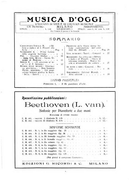 Musica d'oggi rassegna internazionale bibliografica e di critica