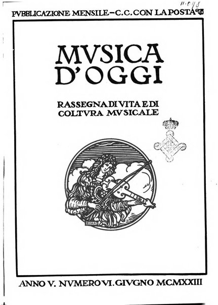 Musica d'oggi rassegna internazionale bibliografica e di critica