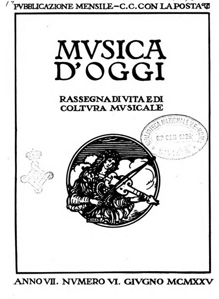 Musica d'oggi rassegna internazionale bibliografica e di critica