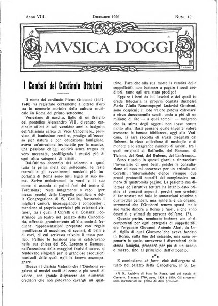 Musica d'oggi rassegna internazionale bibliografica e di critica