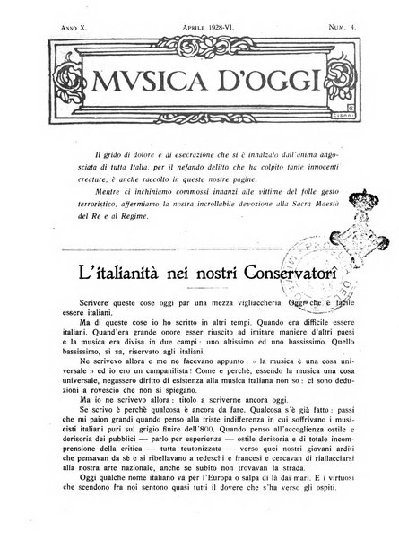 Musica d'oggi rassegna internazionale bibliografica e di critica