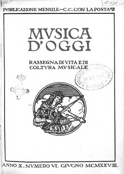 Musica d'oggi rassegna internazionale bibliografica e di critica