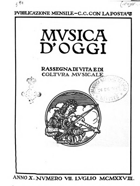 Musica d'oggi rassegna internazionale bibliografica e di critica