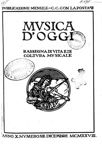 Musica d'oggi rassegna internazionale bibliografica e di critica