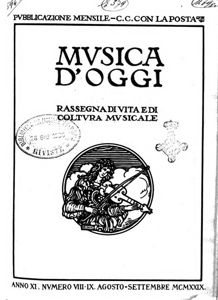 Musica d'oggi rassegna internazionale bibliografica e di critica