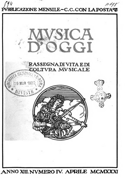 Musica d'oggi rassegna internazionale bibliografica e di critica